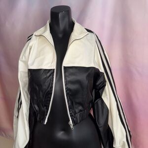 Fashion Nova Black and White Bomber Jacket